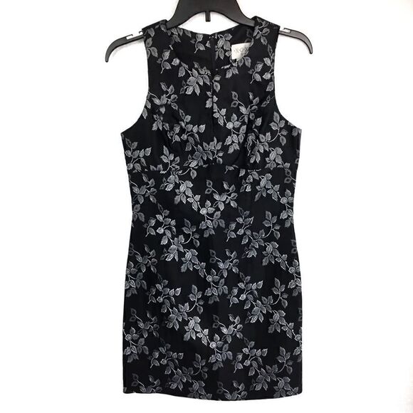 XOXO A-Line Dress Black Leaf Print Size 7 JR GUC - Picture 2 of 8